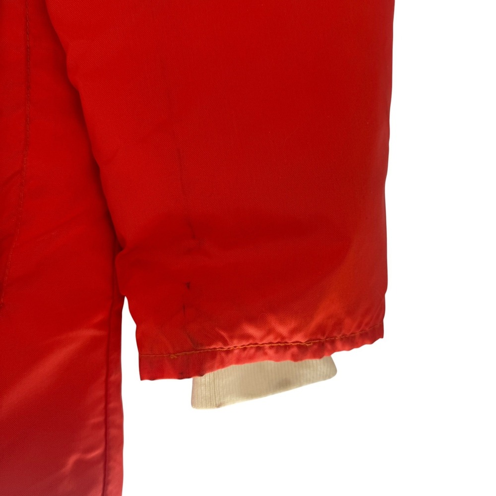 Vintage Americas Cup Sailing Jacket Red Yellow Stripe Hooded Parka Mens XL - Picture 5 of 11